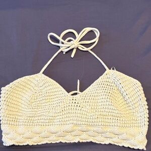 Streetwear Society Light Cream Crochet Top